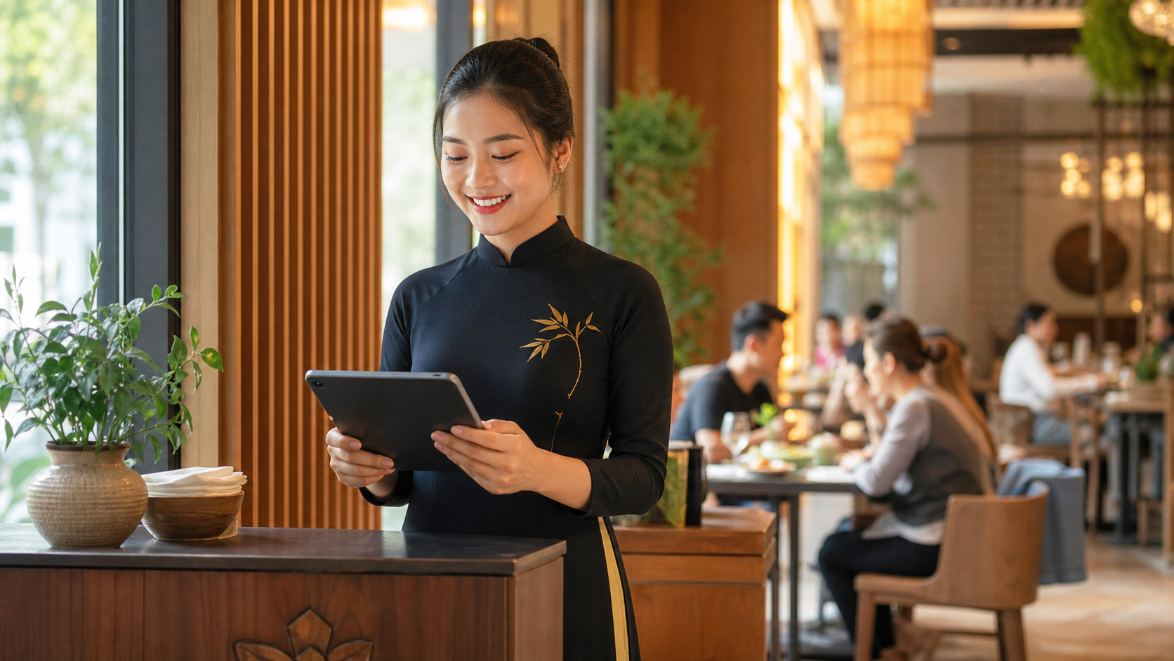 Minh họa Chatbot AI Kinh Doanh Nhà Hàng